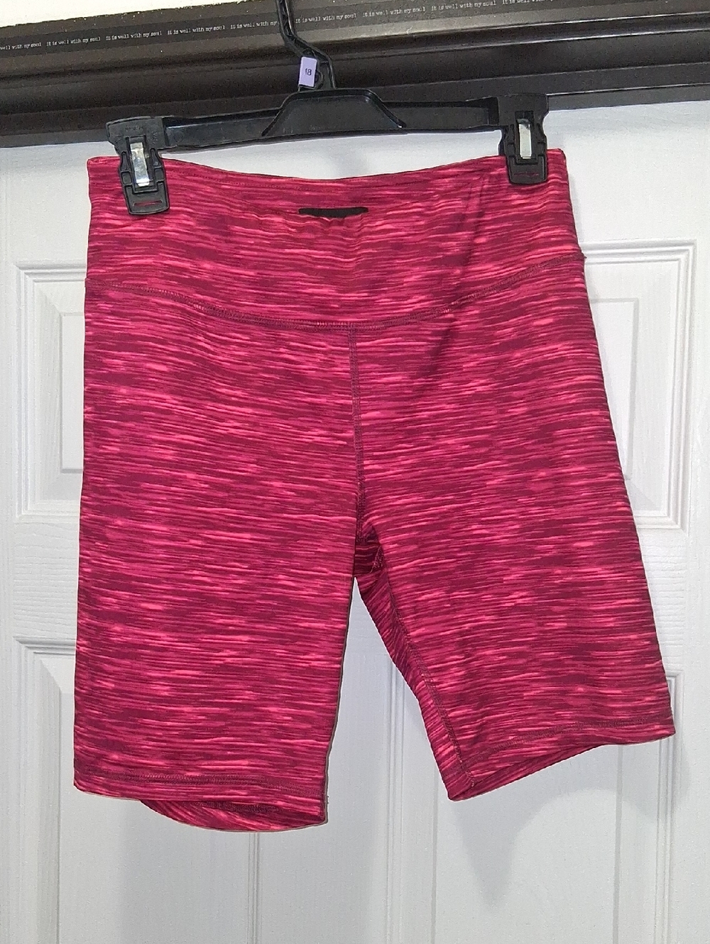 Athletech Pink Space-Dye High-Waist Bike Shorts